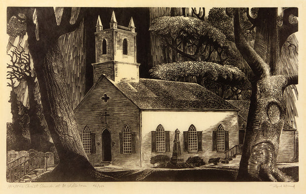 Historic Christ Church at Middletown by Lynd Ward - Davidson Galleries