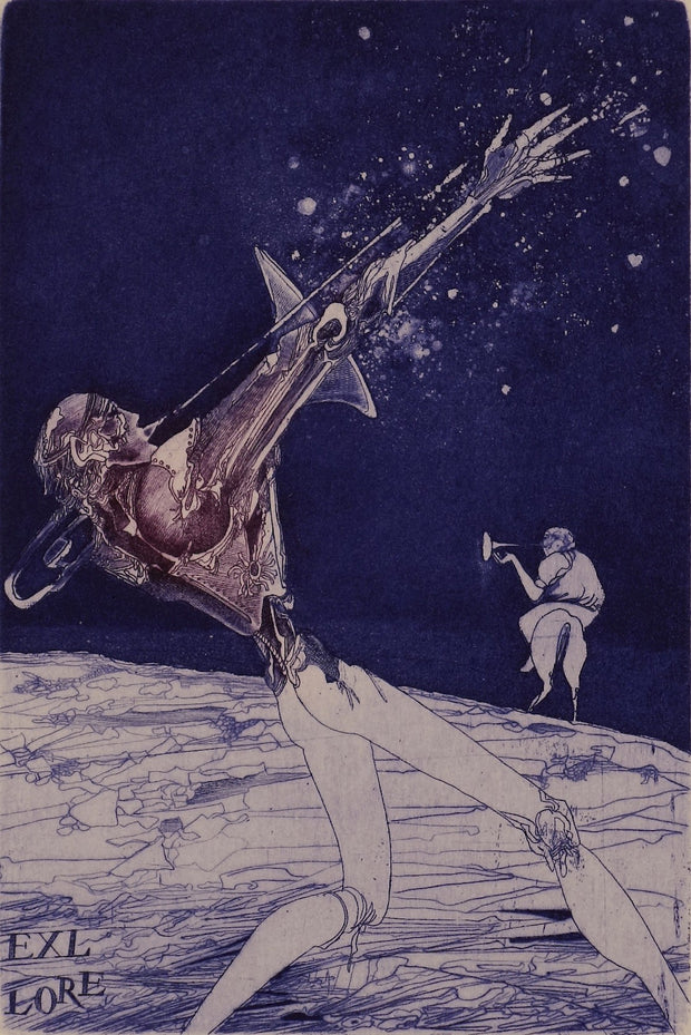 Don Quijote Trombonist (Ex Libris) by Karel Demel - Davidson Galleries