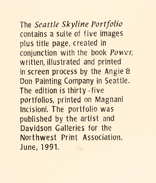 Seattle Skyline Portfolio (Suite of 5 serigraphs) by Patrick Anderson - Davidson Galleries