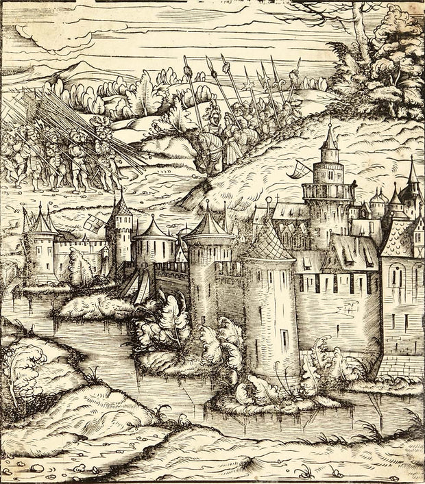 Unidentified Castle Scene (Illustration for Der Weisskönig) by Leonhard Beck - Davidson Galleries