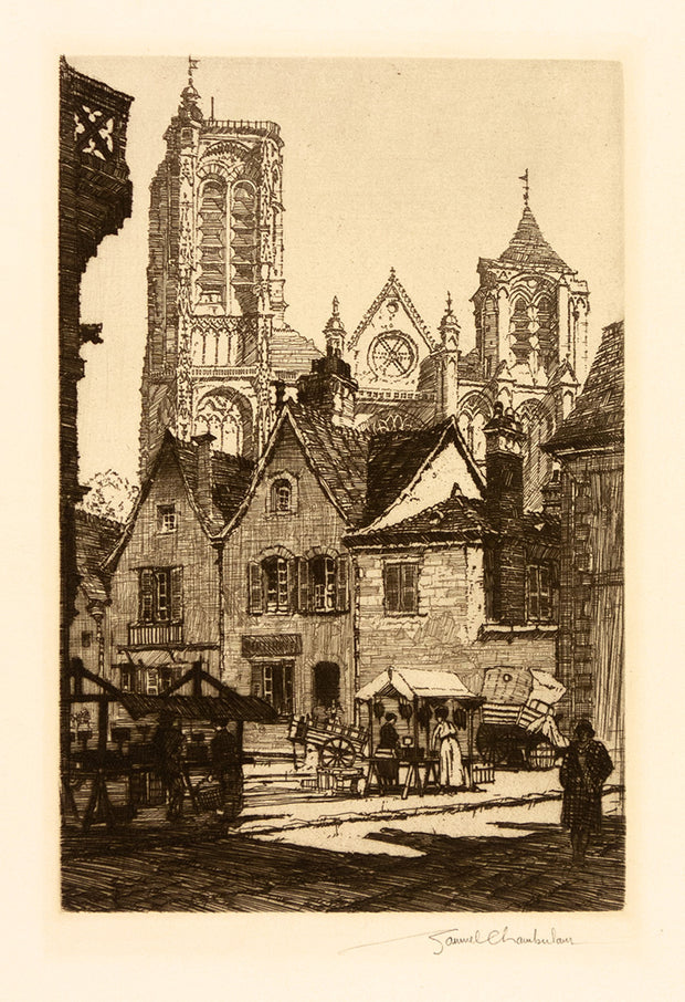 The Market Place, Bourges by Samuel Chamberlain - Davidson Galleries