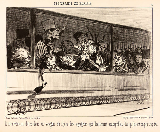 L'inconvénient d'être dans un wagon... by Honoré Daumier - Davidson Galleries