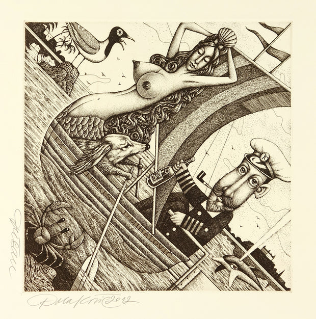 Boating (Ex Libris for J. Mihalovic) by Dusan Polakovic - Davidson Galleries