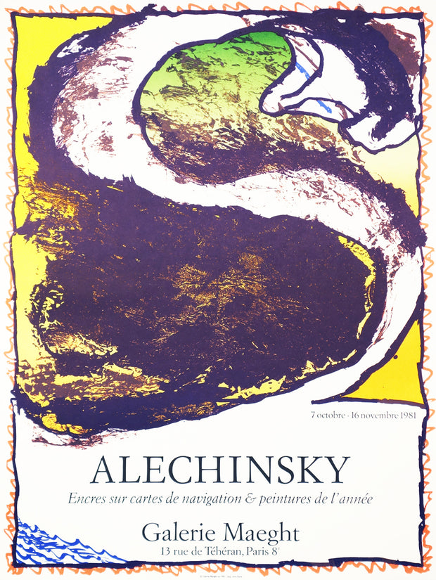 Encres sur cartes de navigation & peintures de l’année by Pierre Alechinsky - Davidson Galleries