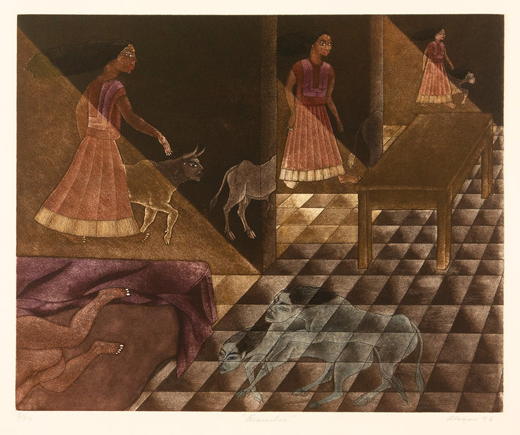 Encuentro (Three Women, Interior) by Juan Alcazar Mendez - Davidson Galleries