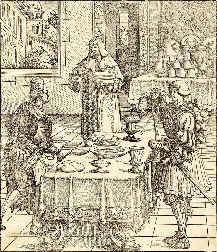 Setting the Table (Illustration for Der Weisskönig) by Hans Burgkmair - Davidson Galleries