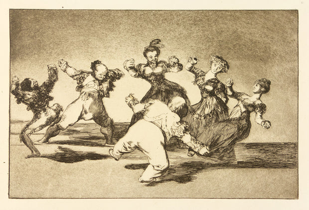 Plate 12. Si Marina Baylo, Tome Lo Que Hallo (If Marion Will Dance, Then She Has To Take The Consequences) by Francisco Goya - Davidson Galleries
