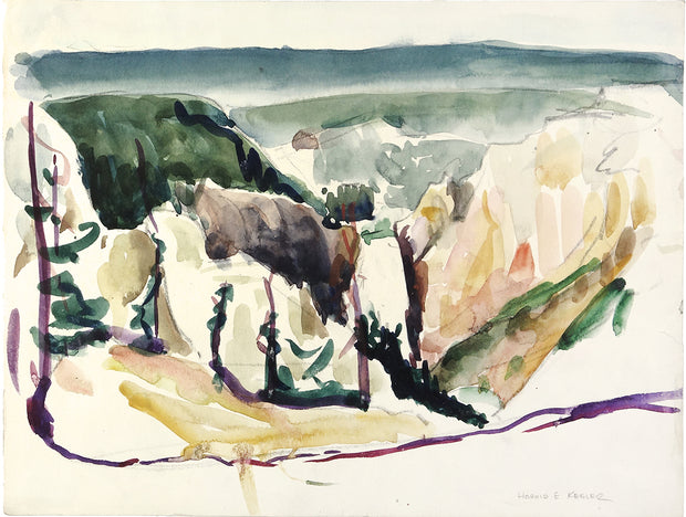 Yellowstone Falls by Harold E. Keeler - Davidson Galleries