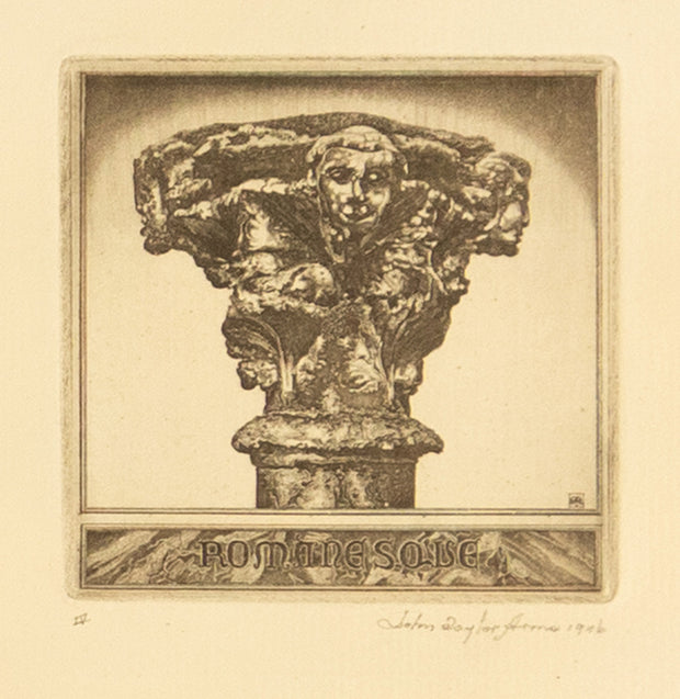 Portrait of a Romanesque Capital by John Taylor Arms - Davidson Galleries