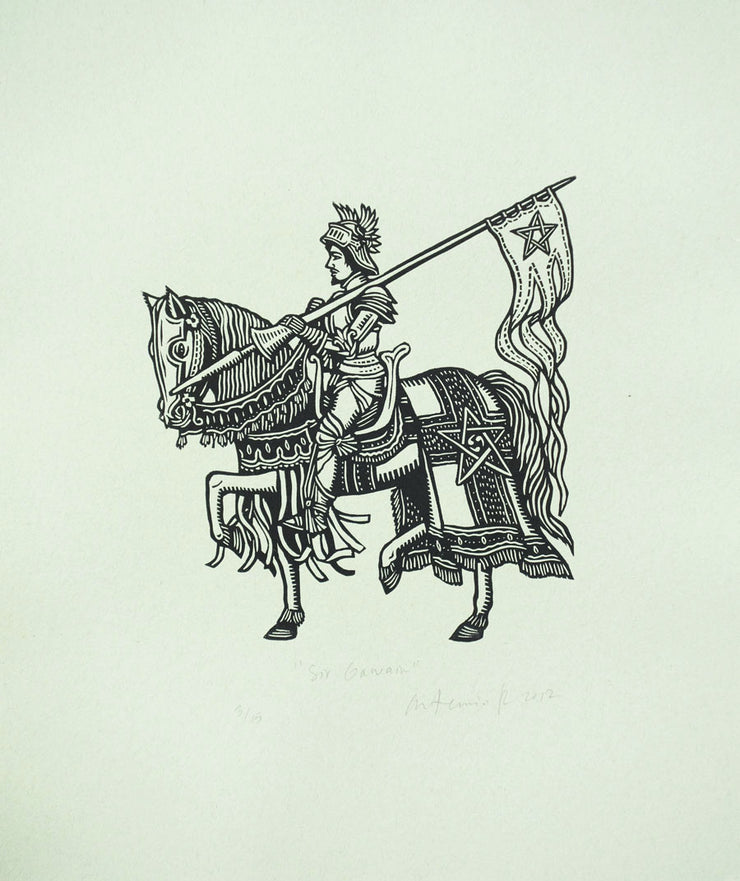 Sir Gawain and the Green Knight (Suite of 11 linocuts) by Artemio Rodriguez - Davidson Galleries