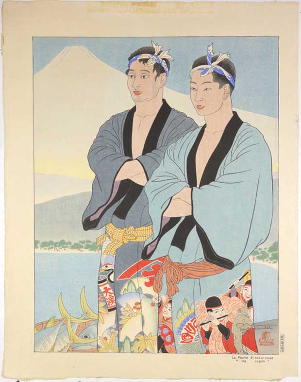 La Peche Miraculeuse Izu Japon (The Miraculous Catch. Izu, Japan) by Paul Jacoulet - Davidson Galleries