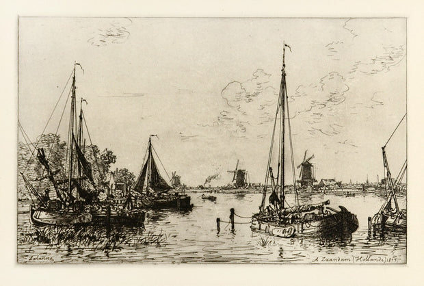 Boats Moored by Maxime Lalanne - Davidson Galleries