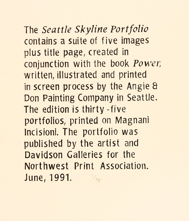 Seattle Skyline Portfolio (Suite of 5 serigraphs) by Patrick Anderson - Davidson Galleries
