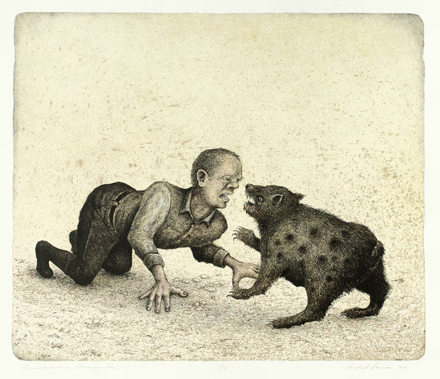 Decisive Action (Mann gegen Bär) by Michael Barnes - Davidson Galleries