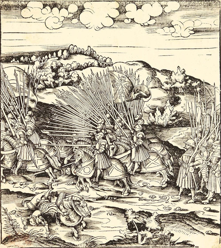 Unidentified Battle Scene (Illustration for Der Weisskönig) by Leonhard Beck - Davidson Galleries
