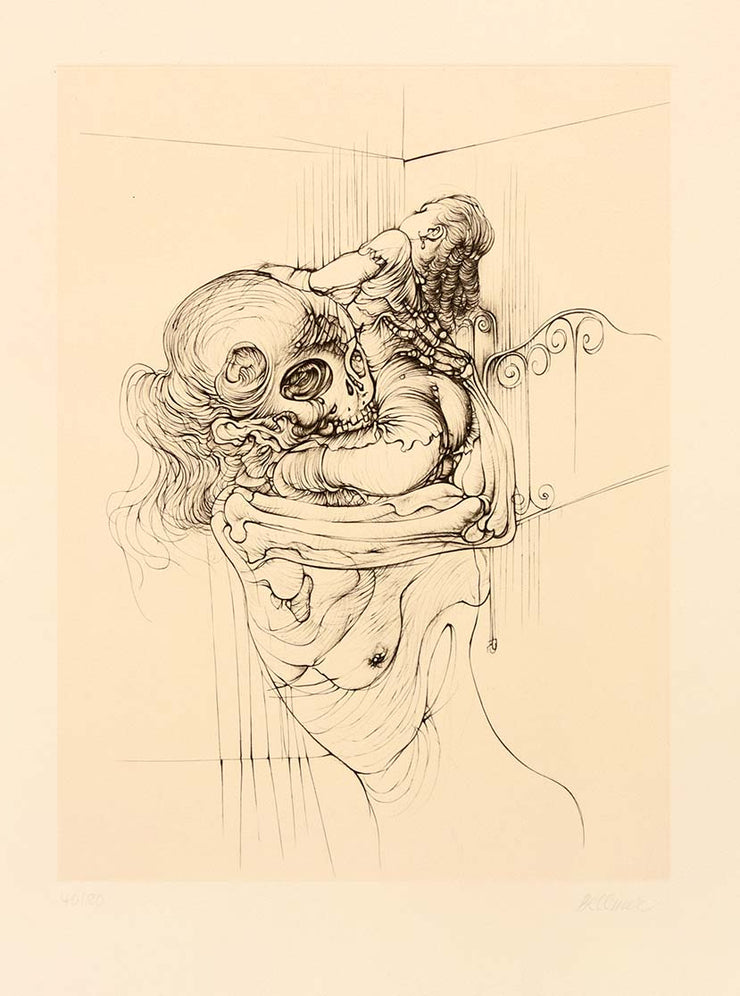 Tête de mort et Jeune fille or Baiser de la mort by Hans Bellmer - Davidson Galleries
