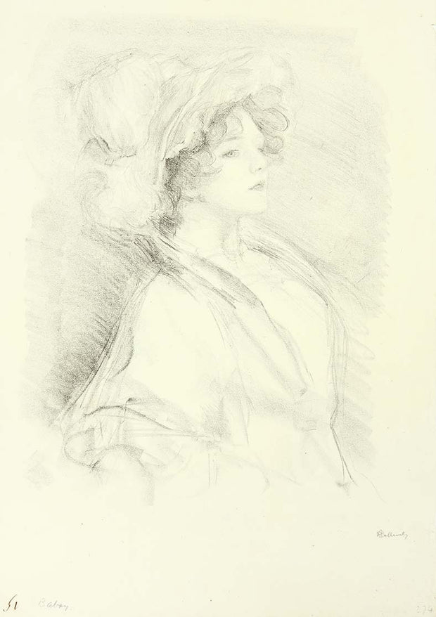Poised Woman in Hat by Albert de Belleroche - Davidson Galleries