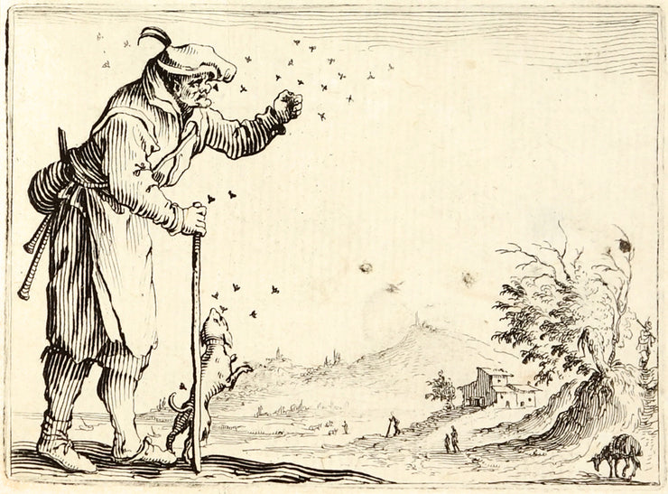 Peasant and Dog Attacked by Bees by Jacques Callot - Davidson Galleries