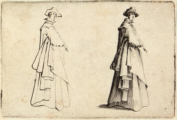 Lady in a Wide Dress by Jacques Callot - Davidson Galleries