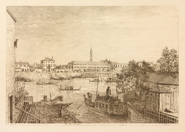 Ale Porte del Dolo (At the Docks of Dolo) by Giovanni Antonio Canal Canaletto - Davidson Galleries