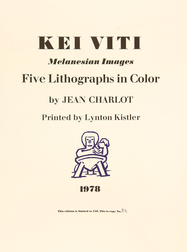 Kei Viti: Melanesian images (Set of 5 Lithographs) by Jean Charlot - Davidson Galleries