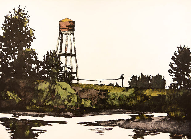 Water Tower on the River by Robert Connell - Davidson Galleries