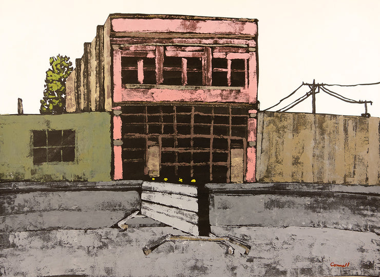 Sign and Pink Building by Robert Connell - Davidson Galleries