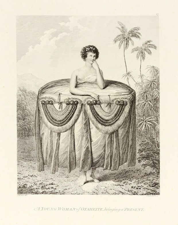 A Young Woman of Otaheite bringing a Present by Captain Cook - Davidson Galleries
