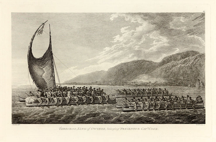 Tereoboo, King of Owyhee, Bringing Presents to Capt Cook by Captain Cook - Davidson Galleries