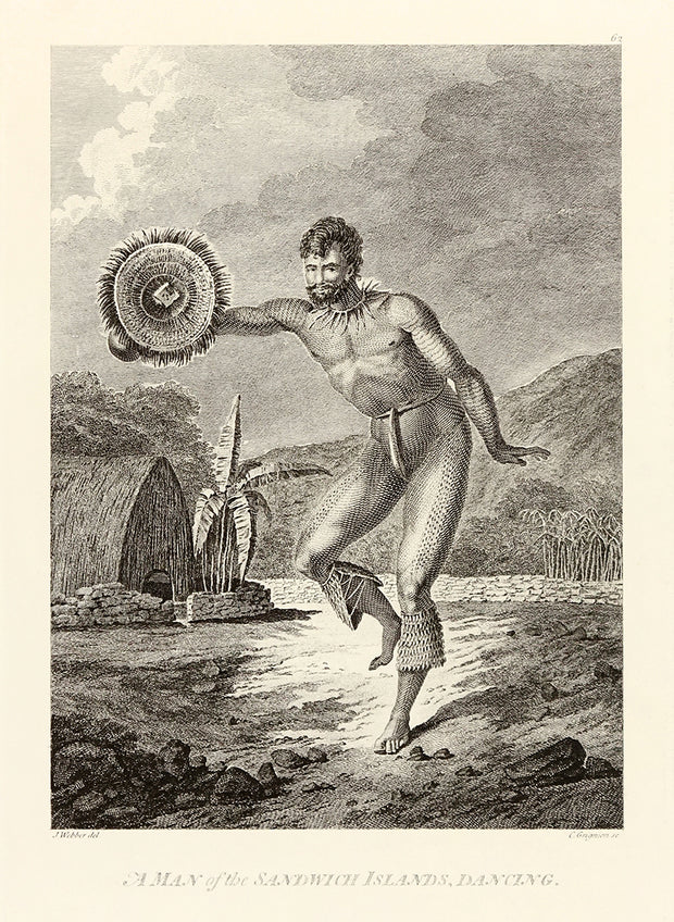 A Man of the Sandwich Islands, Dancing. by Captain Cook - Davidson Galleries