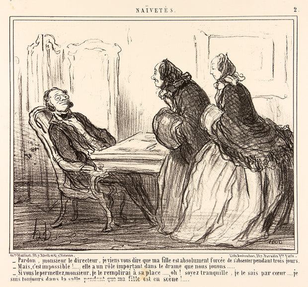 Pardon, Monsieur le directeur... by Honore Daumier - Davidson Galleries