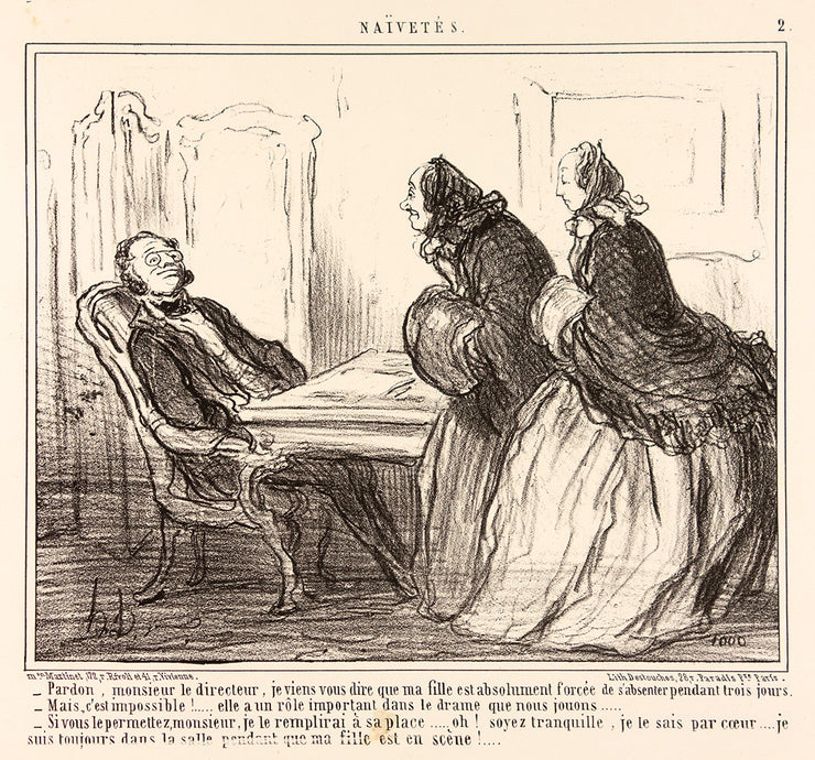 Pardon, Monsieur le directeur... by Honoré Daumier - Davidson Galleries