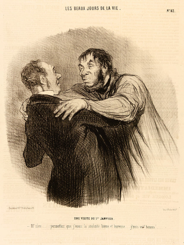 Une Visite du 1er Janvier by Honore Daumier - Davidson Galleries