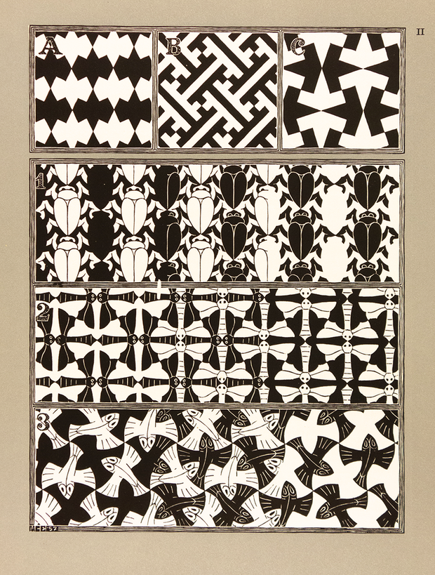 Regular Division of the Plane II (Black Series) by M. C. Escher - Davidson Galleries