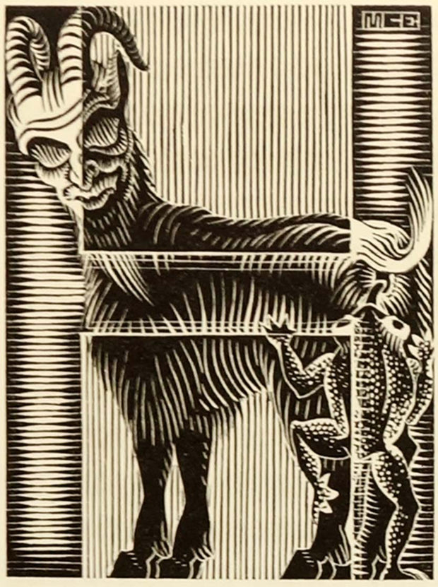 Illustration, "Initial H" by M. C. Escher - Davidson Galleries