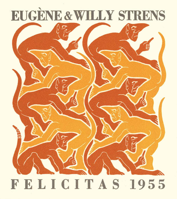 Fire (Strens New Year's Greeting Card 1955) by M. C. Escher - Davidson Galleries