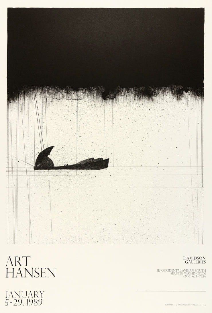 Art Hansen Fisherman in Rain Poster by Art Hansen - Davidson Galleries