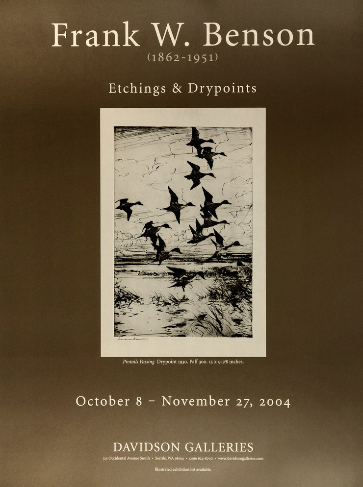 Frank W. Benson Etchings and Drypoints Poster by Frank Weston Benson - Davidson Galleries