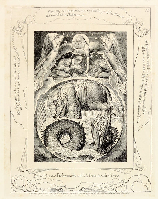 Engravings for the Book of Job Poster (Gray Background) by William Blake - Davidson Galleries