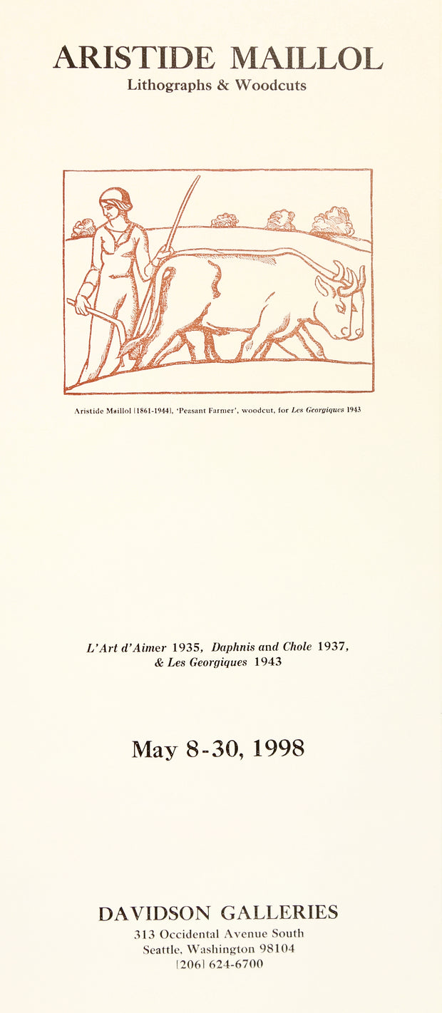 Aristide Maillol: Lithographs and Woodcuts (Plow) by Aristide Maillol - Davidson Galleries