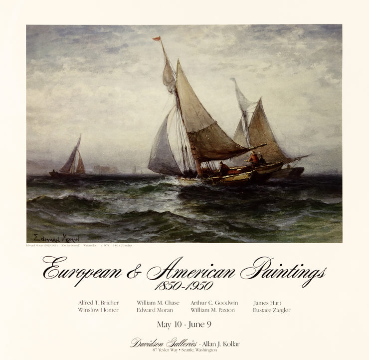 European and American Paintings Poster by Edward Moran - Davidson Galleries