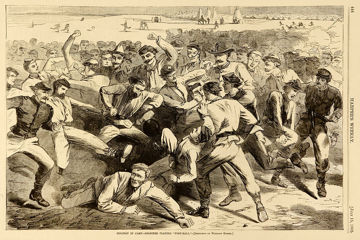 Holiday in Camp—Soldiers Playing "Foot-Ball" by Winslow Homer - Davidson Galleries