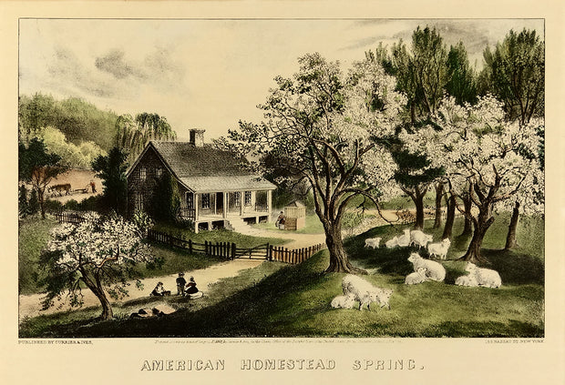 American Homestead Spring by Currier & Ives - Davidson Galleries