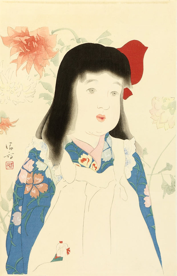 Young Girl in Pinafore by Kiyokata Kaburagi - Davidson Galleries