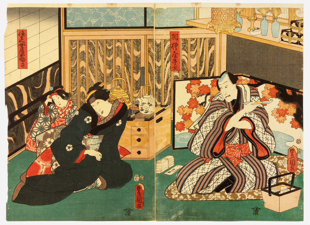 Stage 2 of Soga Moyo Kameyama-zome by Kunisada Utagawa as Toyokuni III - Davidson Galleries