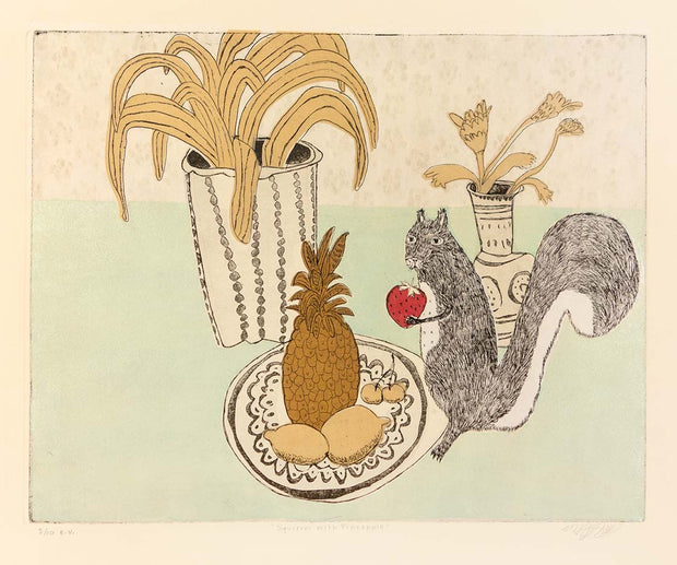 Squirrel with Pineapple by Michèle Landsaat - Davidson Galleries