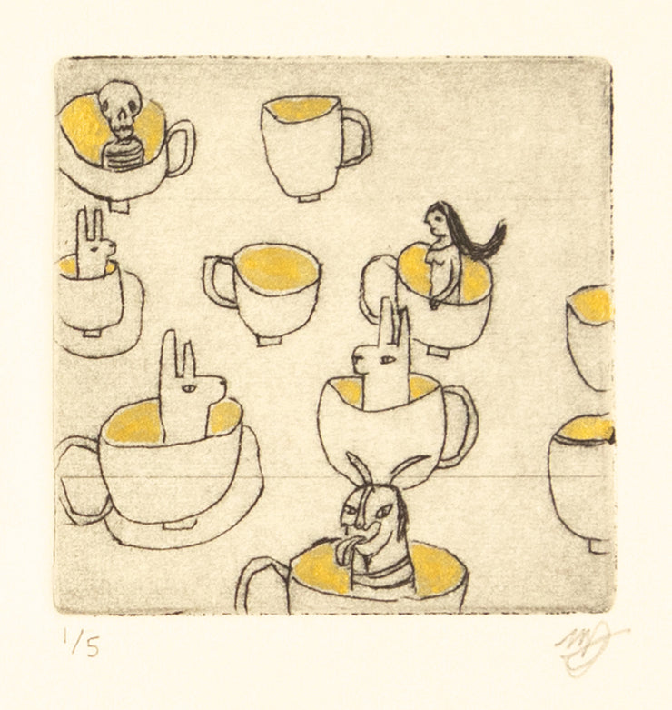 Golden Teacups by Michèle Landsaat - Davidson Galleries