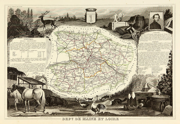 Dept. De Maine et Loire by Maps, Views, and Charts - Davidson Galleries