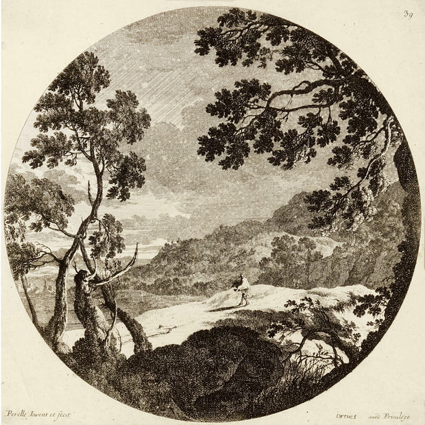 Plate 39, Le Coup de vent (The Gust of Wind) by Gabriel or Adam Perelle - Davidson Galleries
