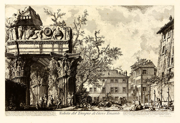 Veduta del Tempio di Giove Tonante (View of the Temple of Jupiter Tonans) by Giovanni Battista Piranesi - Davidson Galleries